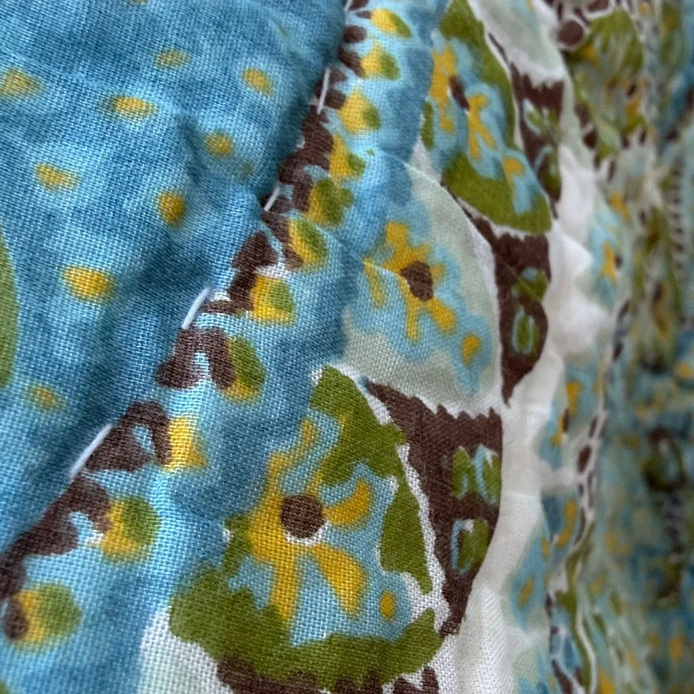 Pottery Barn Shams 2 set‎ Rosalie Paisley Euro covers  quilted greens turquoise